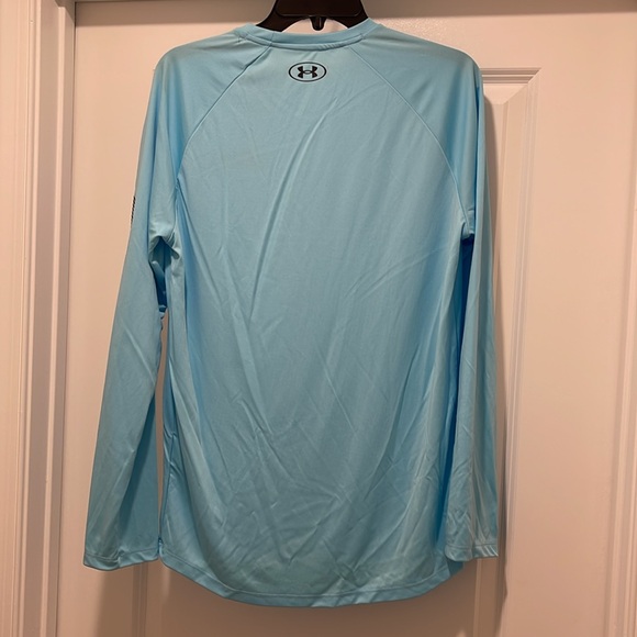 Under Armour Shirt NWT Loose Fit Size Small Baby Blue Velocity Graphic - Picture 4 of 10